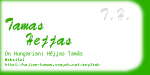 tamas hejjas business card