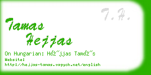 tamas hejjas business card